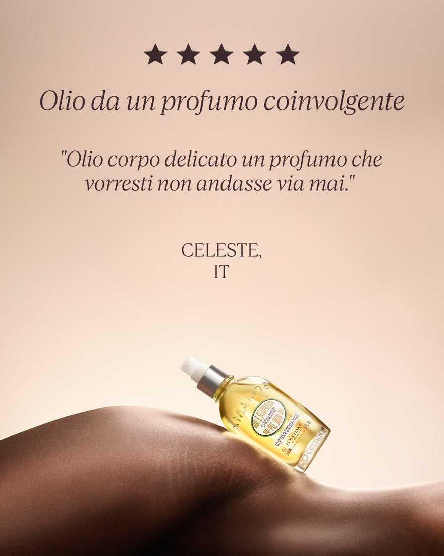 Olio Souplesse Mandorla100 ml
BEST SELLER
VEGAN

Una pelle perfetta inizia con un tocco delicato di mandorla.