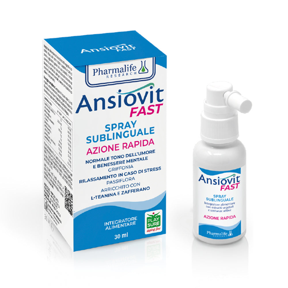 Ansiovit Fast Spray Sublinguale.    Rilassamento, normale tono dell'umore e benessere mentale. Azione rapida.
Flacone 30 ml