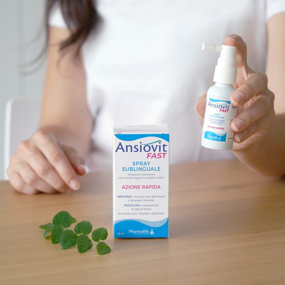 Ansiovit Fast Spray Sublinguale.    Rilassamento, normale tono dell'umore e benessere mentale. Azione rapida.
Flacone 30 ml