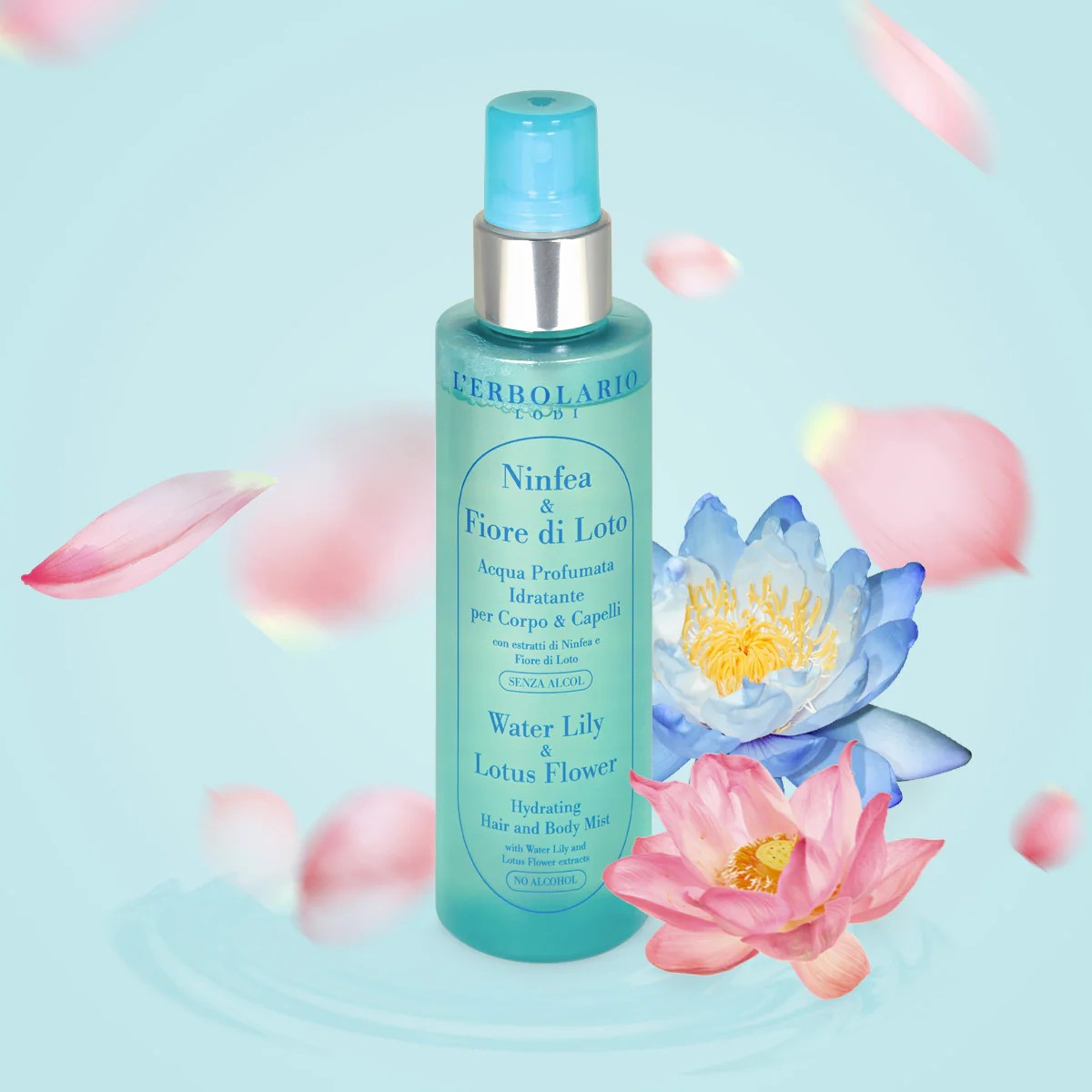Acqua Profumata Idratante Ninfea & Fiore di Loto Profumo acquatico per corpo e capelli senza alcol, in edizione limitata
