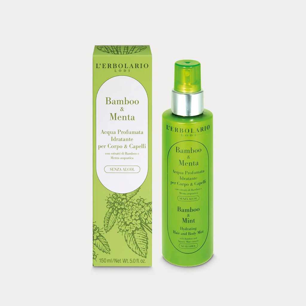 Acqua Profumata Idratante Bamboo & Menta
     
Profumo aromatico per corpo e capelli senza alcol, in edizione limitata
